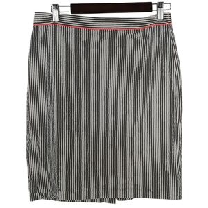 J crew Women's Size 6 Black White Stripe Pencil Skirt 100% Cotton